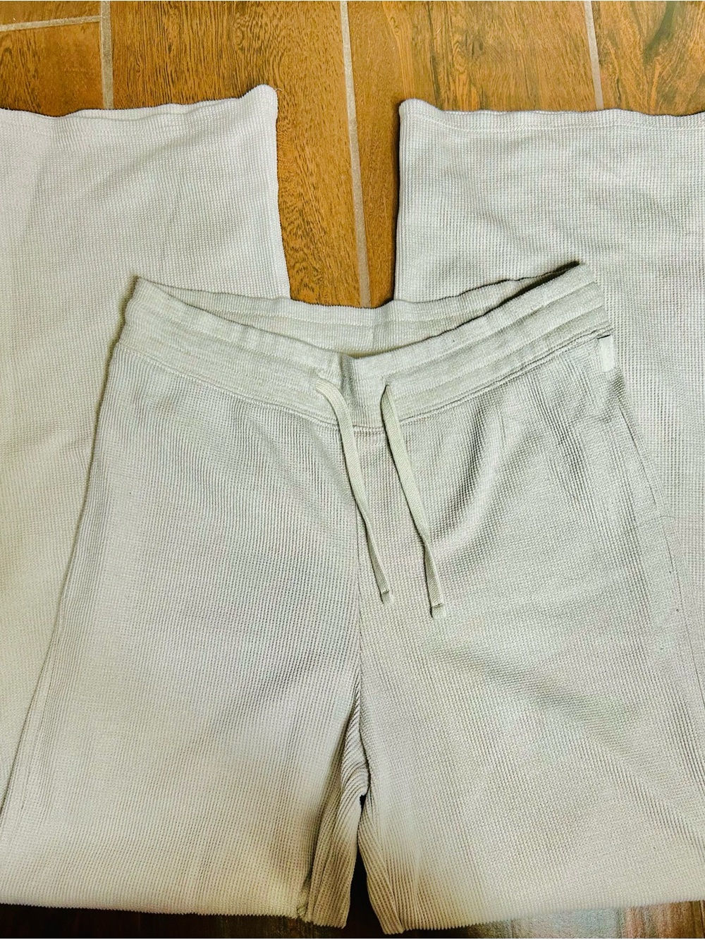 Gilly Hicks Waffle Knit Wide Leg Beige Sweatpants Womens Small
